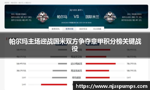 帕尔玛主场迎战国米双方争夺意甲积分榜关键战役